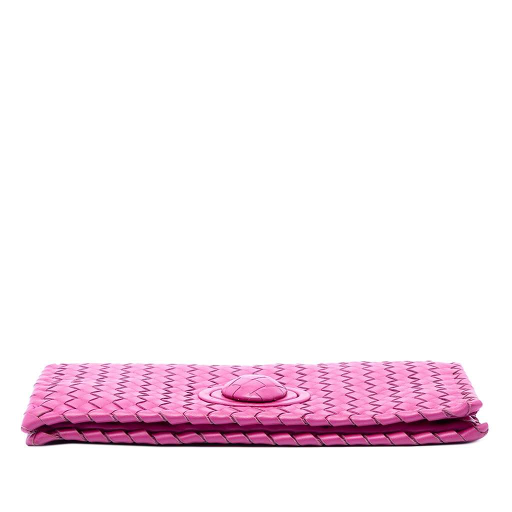 Bottega Veneta Nappa Intrecciato Turn Lock Clutch Pink Leather Very good condition - Inside View