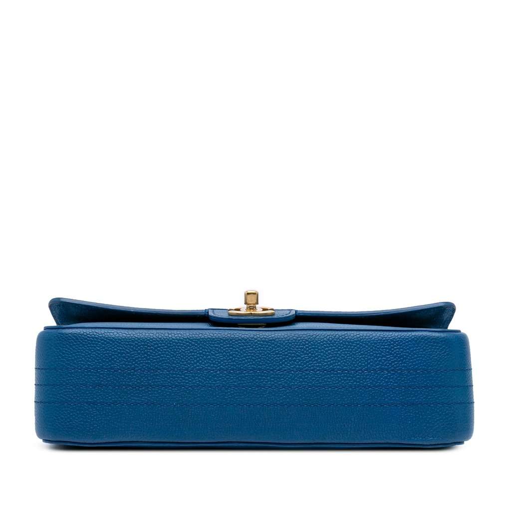 Chanel Medium Classic Caviar Pure Double Flap Blue Leather Very good condition - Inside View