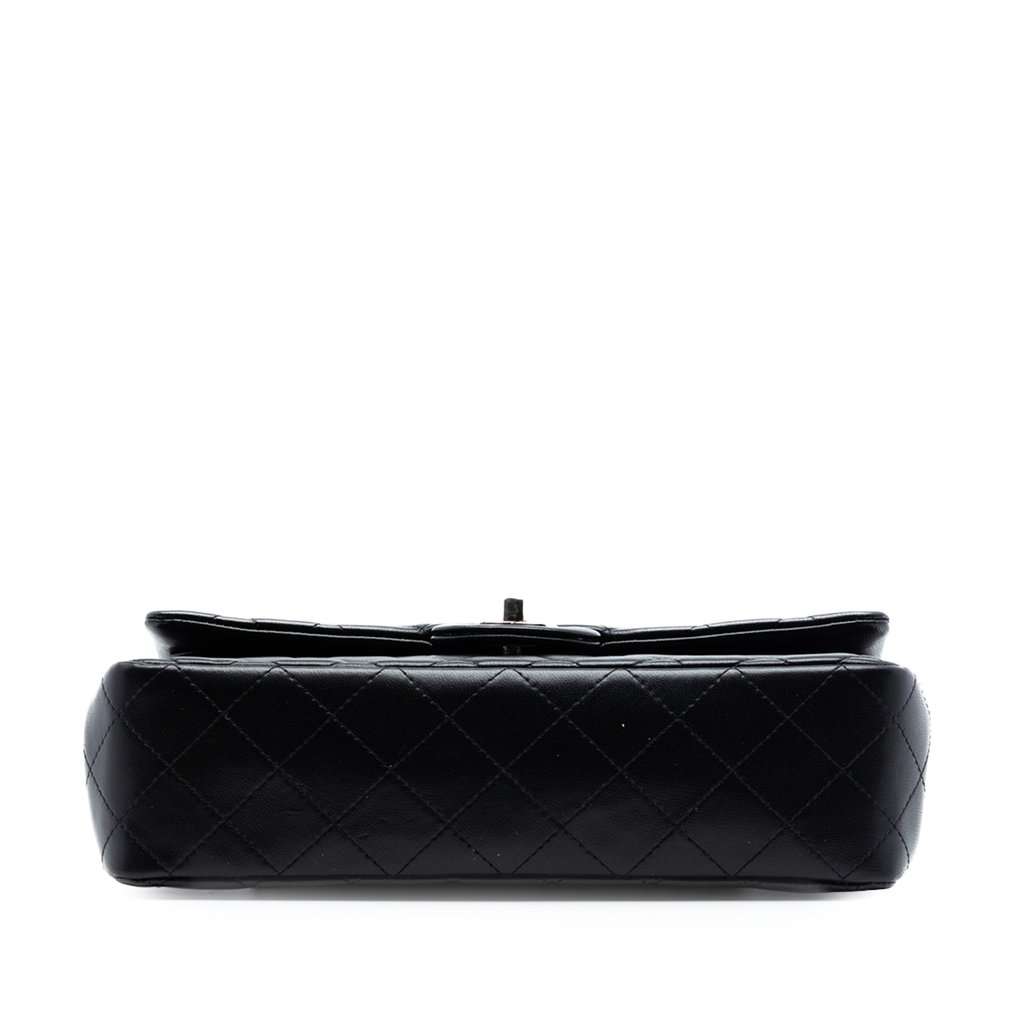 Chanel Medium Classic Lambskin Double Flap Black Leather Very good condition - Inside View