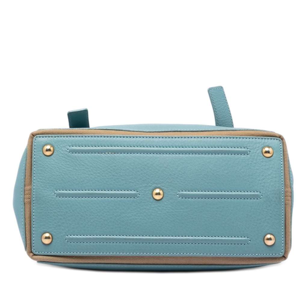 Saint Laurent Small Leather Muse Two Satchel Blue Leather Very good condition - Inside View