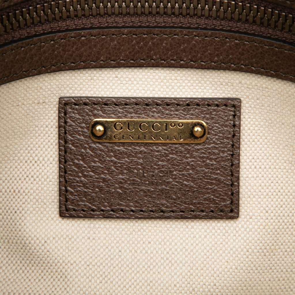 Gucci 100th Anniversary Textured Dollar Calfskin Logo Belt Bag Brown Leather Very good - Box View