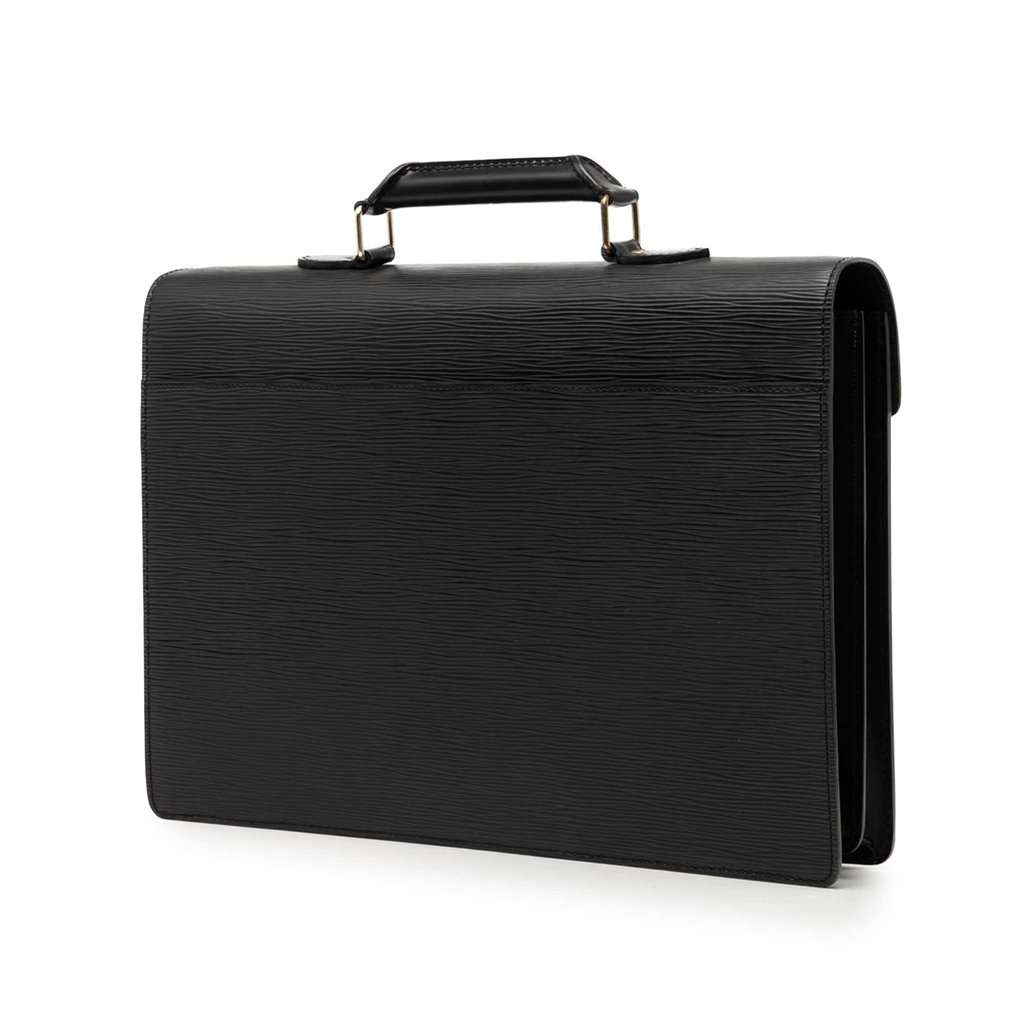 Louis Vuitton Epi Serviette Conseiller Black Leather Good - Back View