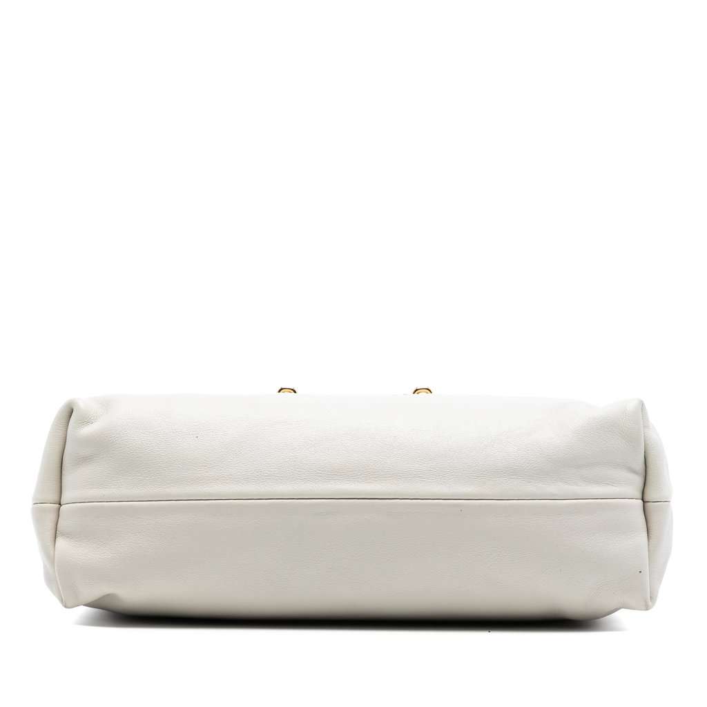 Burberry House Check Canvas and Calfskin Little Crush Crossbody White Leather Very good condition - Inside View