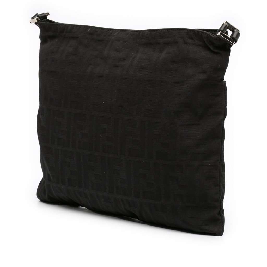 Fendi Zucca Canvas Shoulder Bag Black Very good condition - Back View