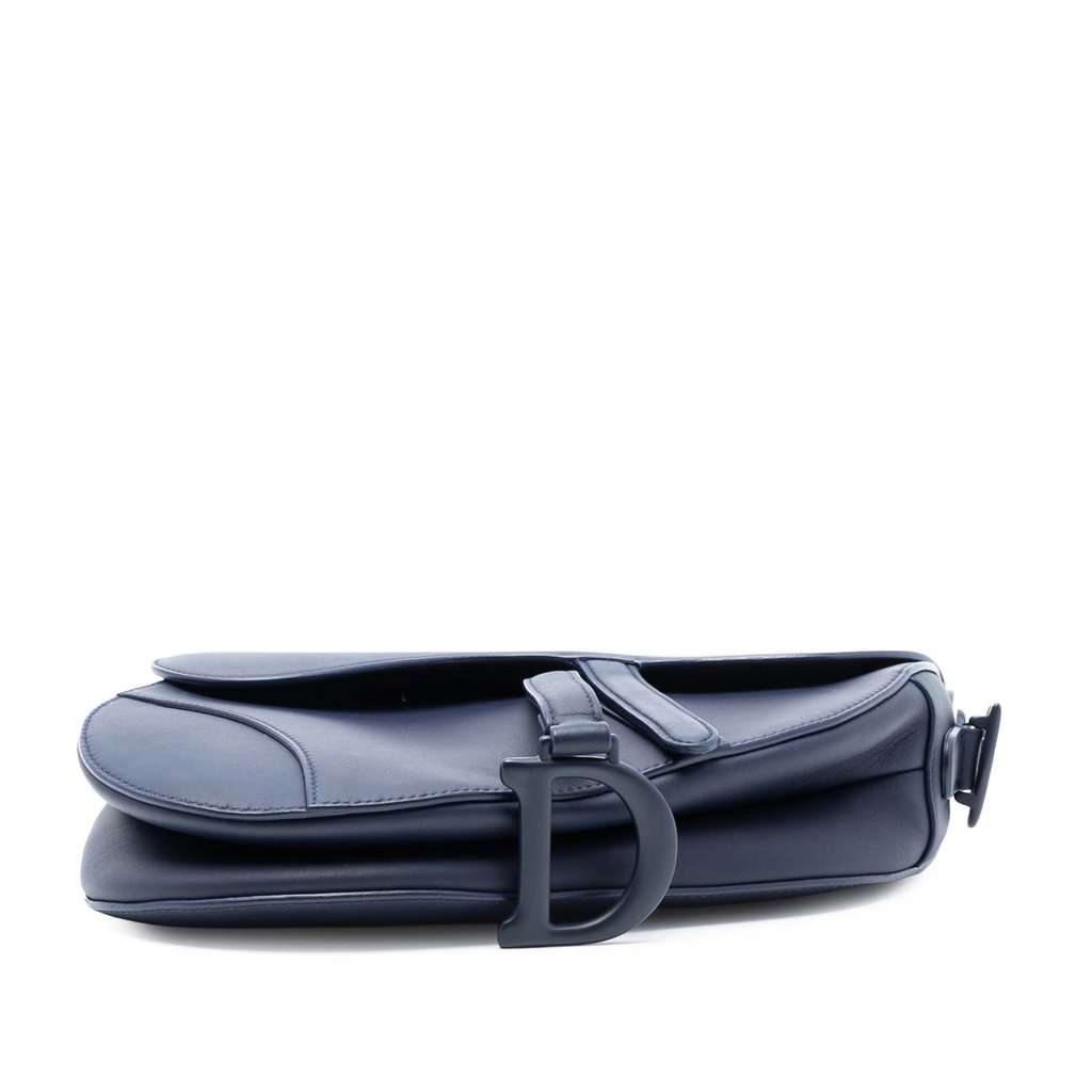Dior Ultra Matte Calfskin Saddle Bag Blue Leather Very good - Inside View