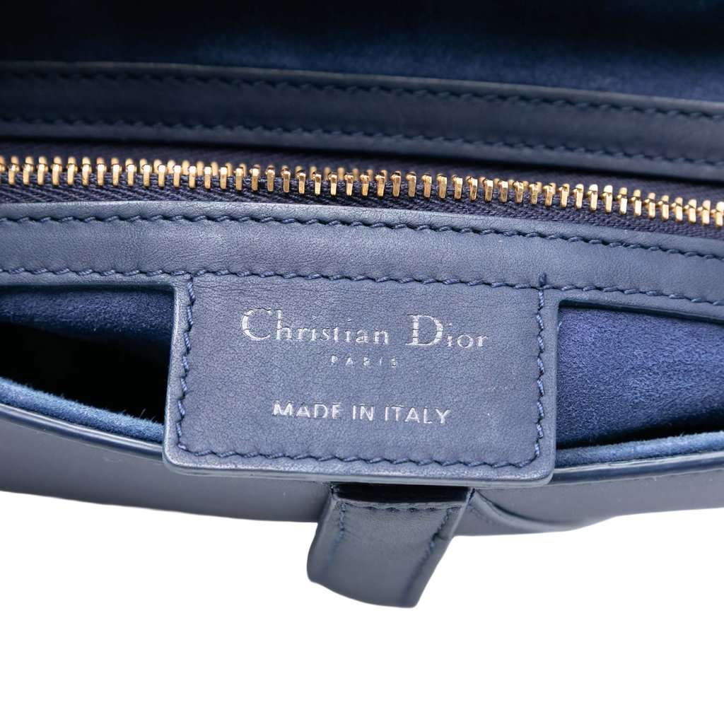 Dior Ultra Matte Calfskin Saddle Bag Blue Leather Very good - Box View