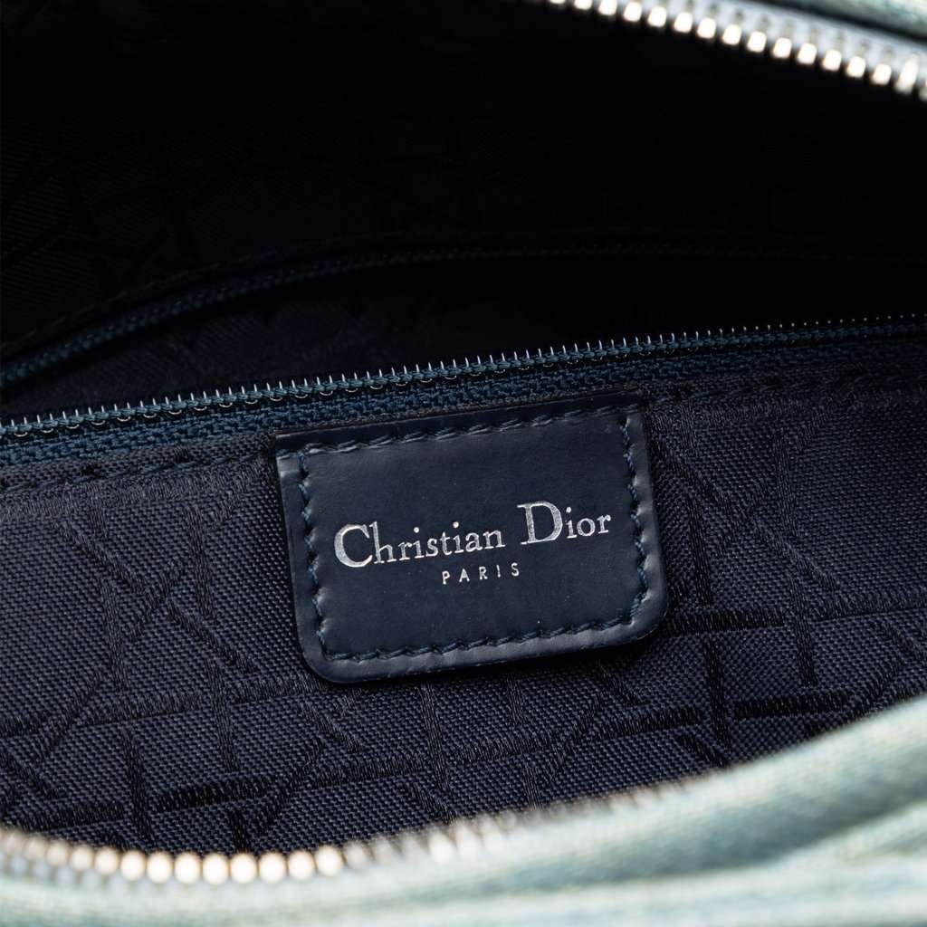 Dior Large Denim Cannage Acrylic Handles Lady Dior Blue Very good - Box View