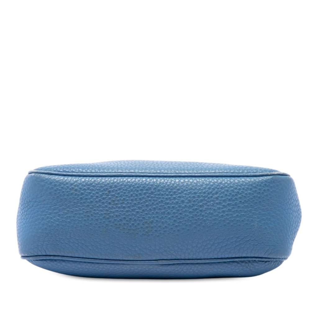 Prada Vitello Daino Pochette Blue Leather Very good - Inside View