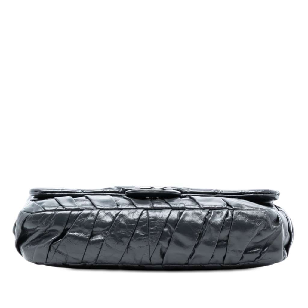 Chanel Medium Glazed Calfskin Twisted Flap Black Leather Very good condition - Inside View