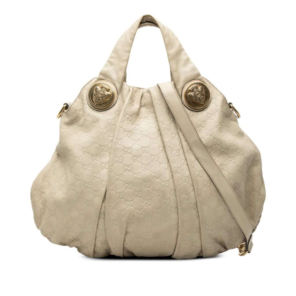 Gucci Large Guccissima Hysteria Satchel Brown Leather Very good condition - Front View