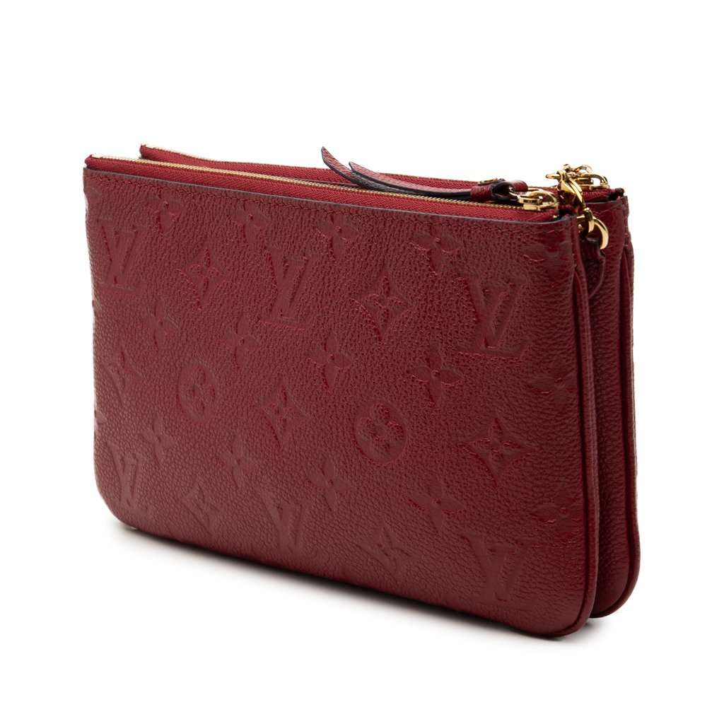 Louis Vuitton Monogram Empreinte Double Zip Pochette Red Leather Very good - Back View