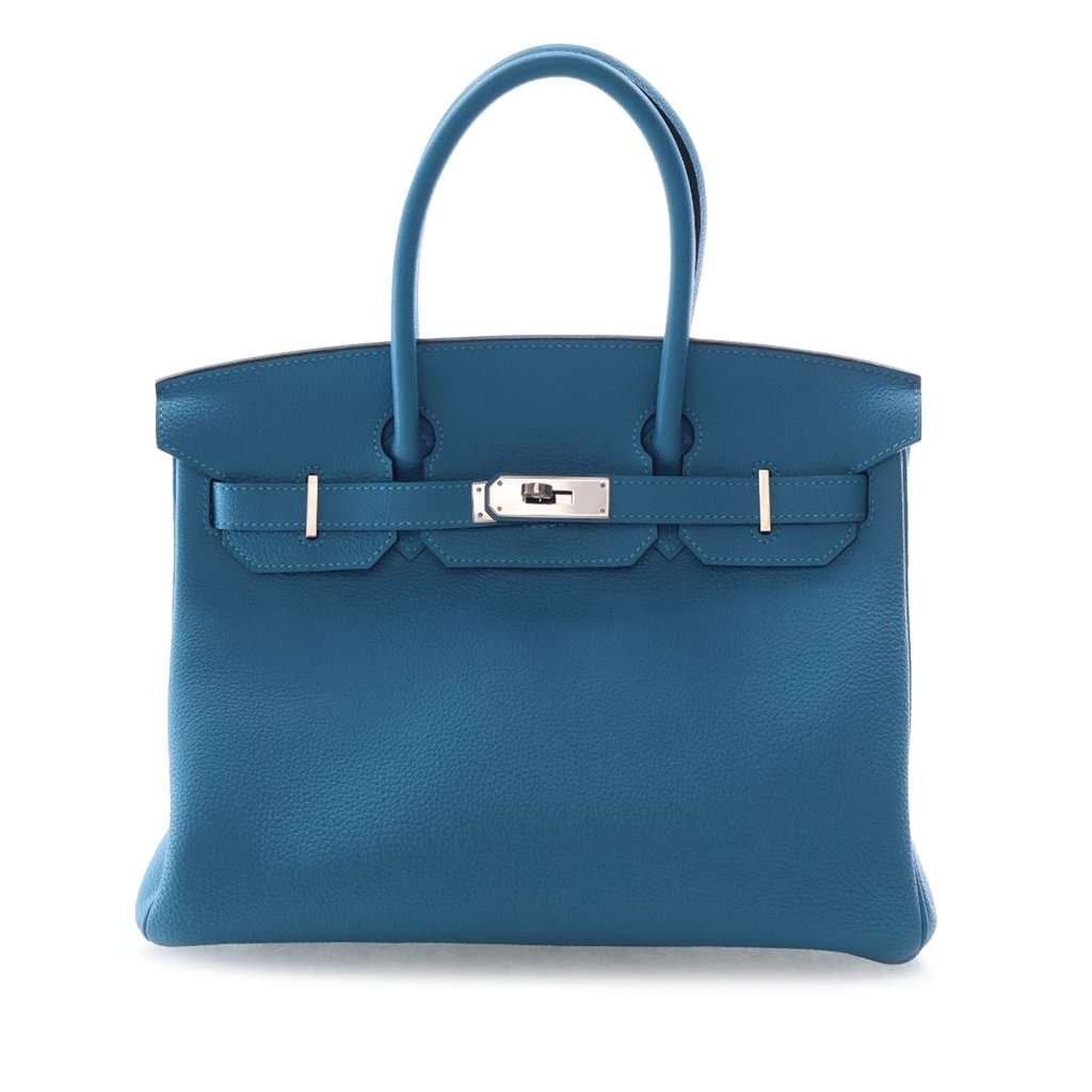 Hermès Togo Birkin Retourne 30 Blue Leather Very good condition - Front View