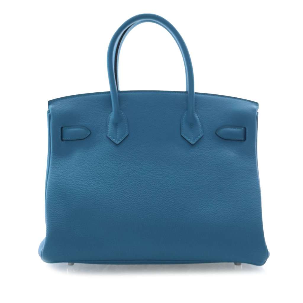 Hermès Togo Birkin Retourne 30 Blue Leather Very good condition - Back View