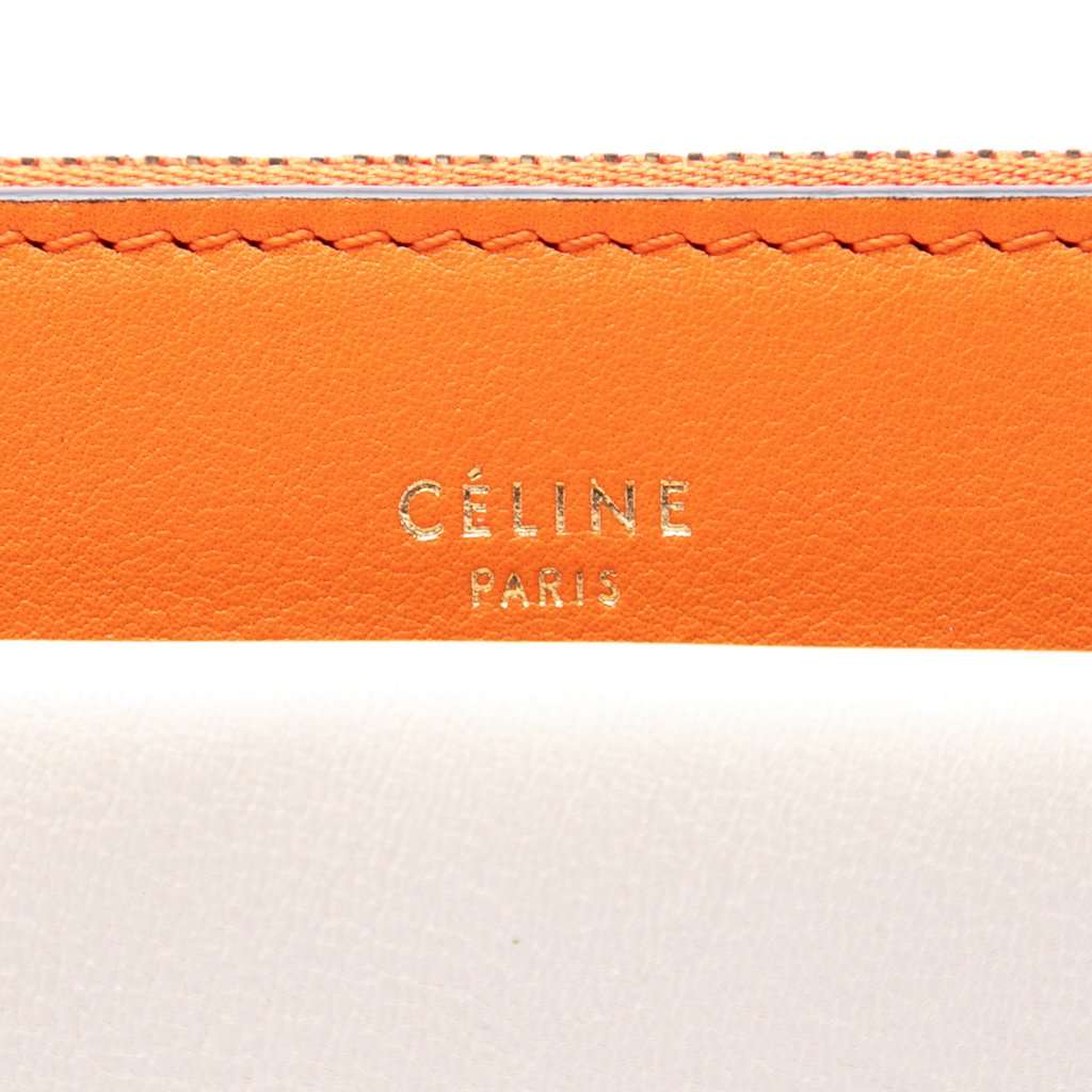 Celine Tricolor Leather Pocket Envelope Zip Crossbody Orange Leather Very good condition - Box View