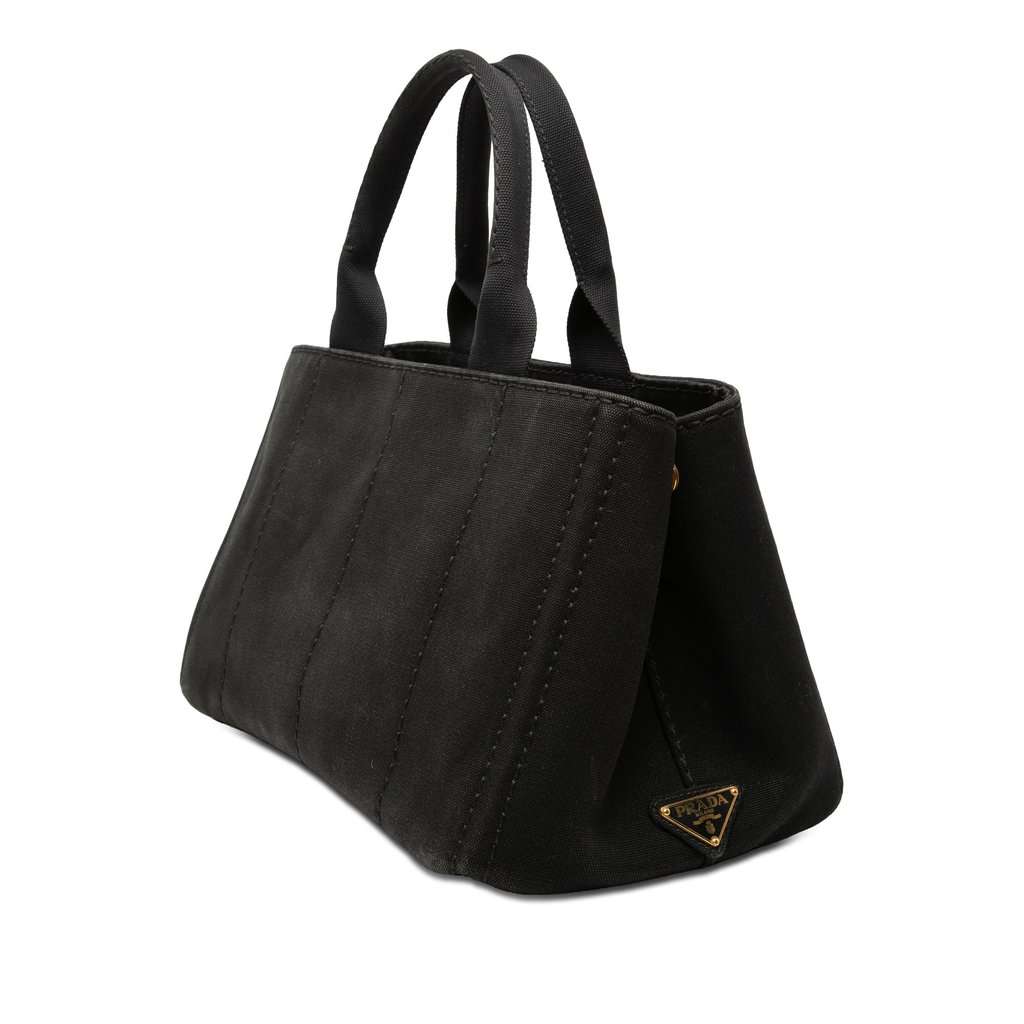 Prada Canvas Canapa Logo Satchel Black Very good condition - Back View
