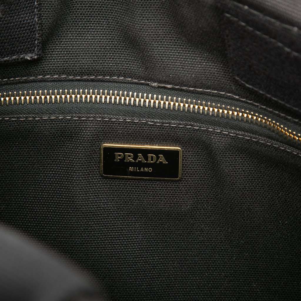 Prada Canvas Canapa Logo Satchel Black Very good condition - Box View