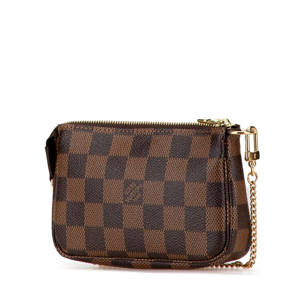 Louis Vuitton Damier Ebene Trunks and Bags Mini Pochette Accessoires Brown Canvas Very good - Back View