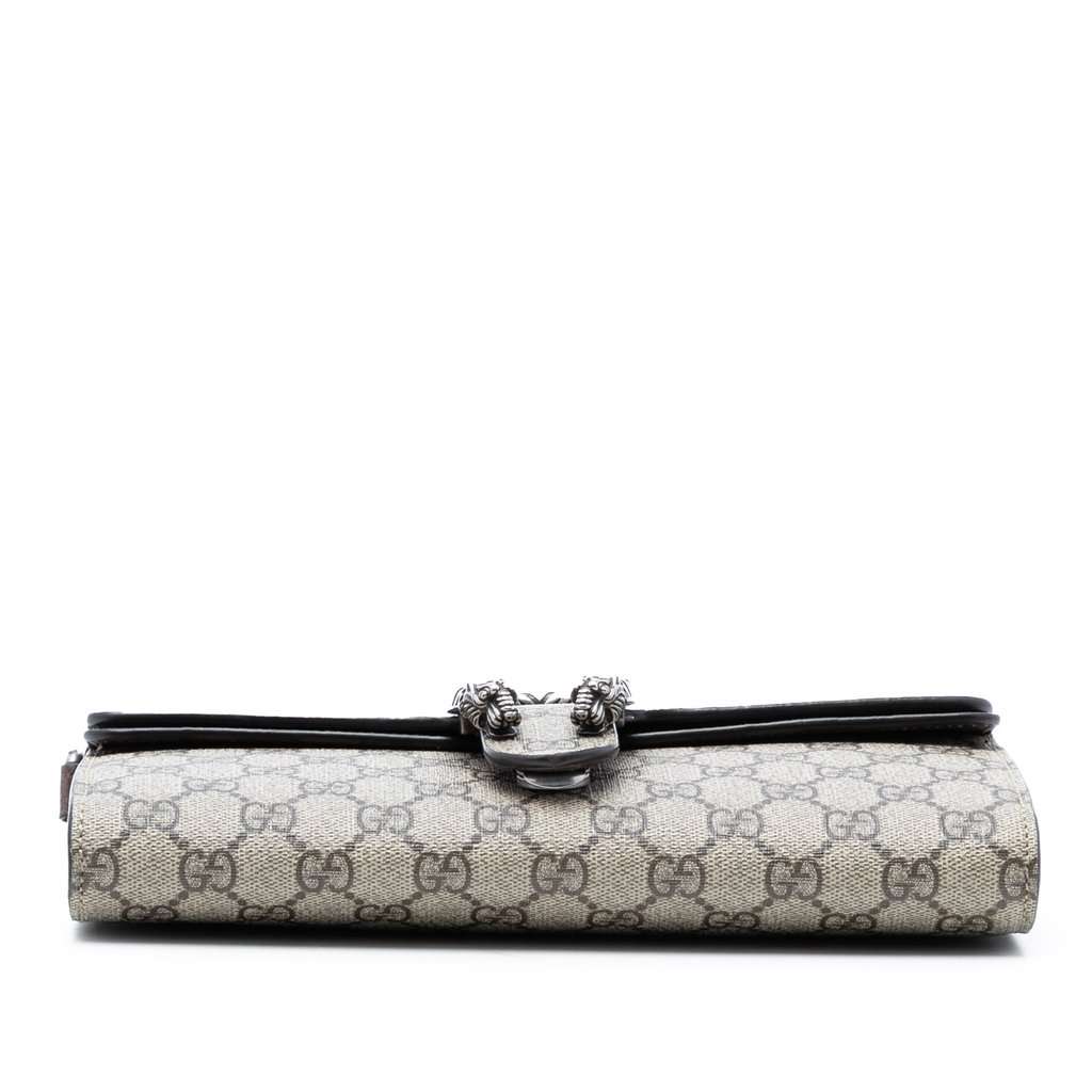 Gucci Small GG Supreme East West Dionysus Flap Bag Beige Very good condition - Inside View