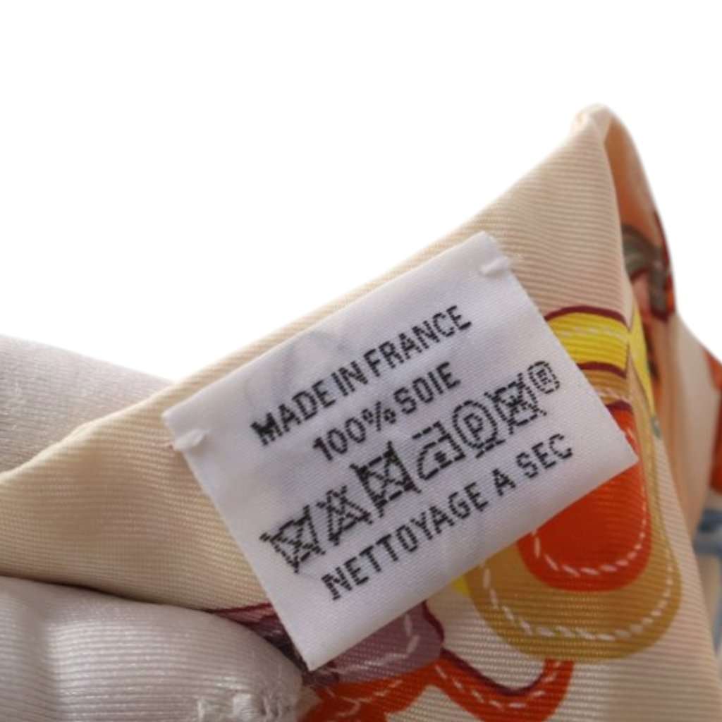 Hermès Brides De Gala Silk Twilly Scarf Beige Never worn - Back View