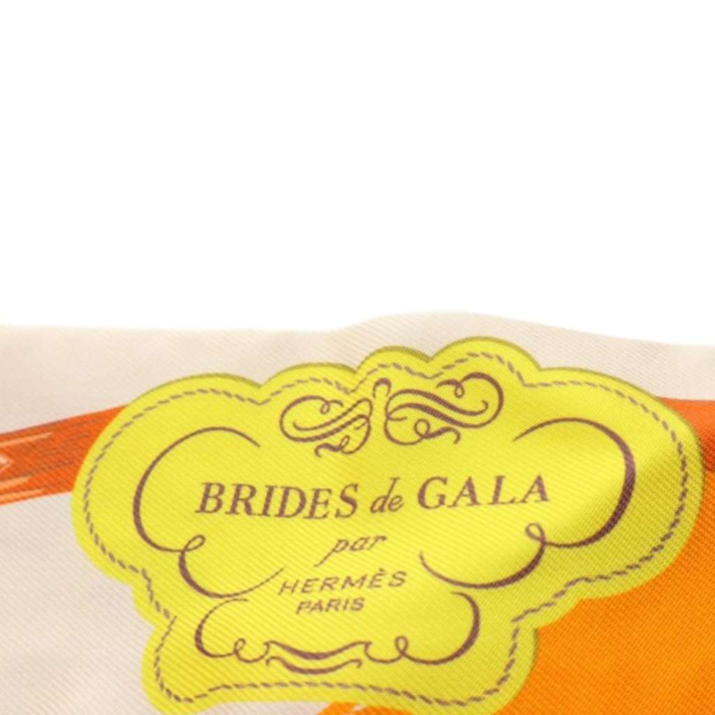 Hermès Brides De Gala Silk Twilly Scarf Beige Never worn - Inside View