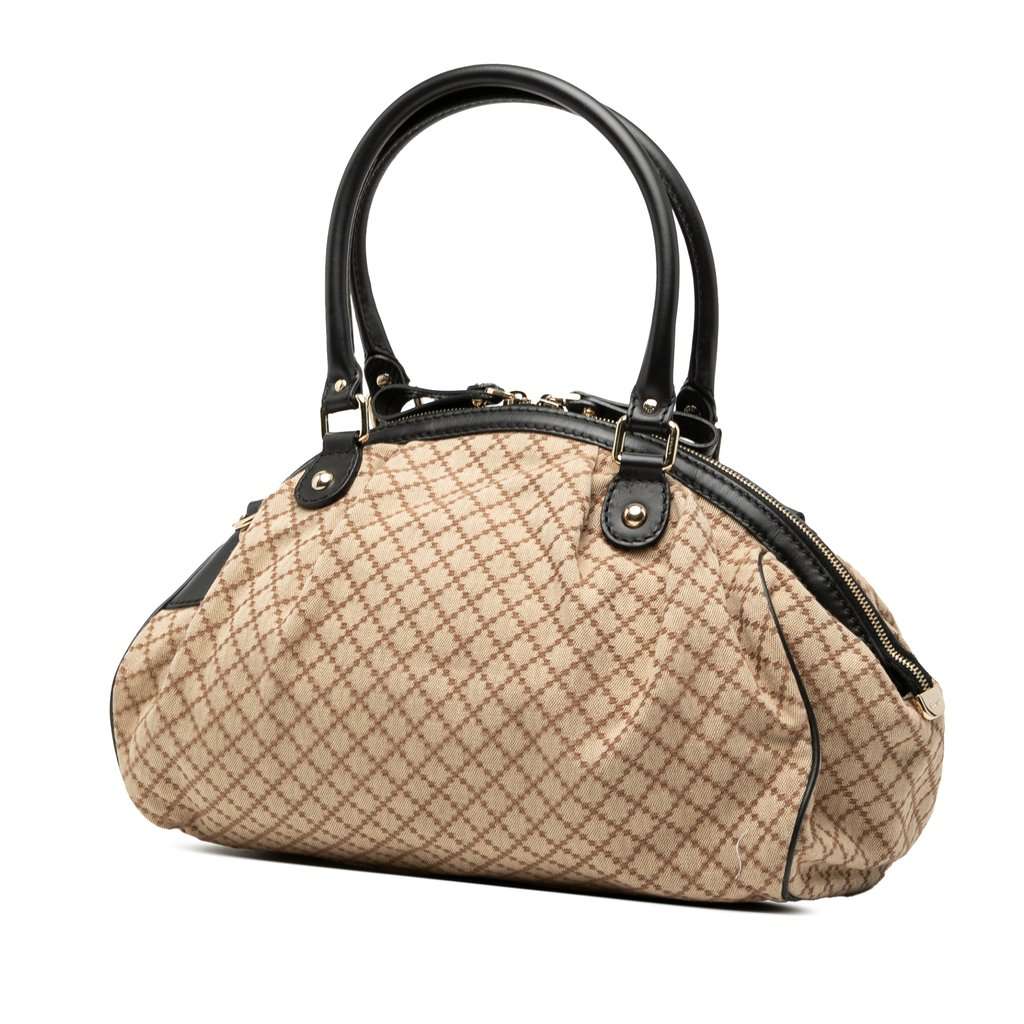 Gucci Diamante Canvas Sukey Satchel Beige Very good - Back View