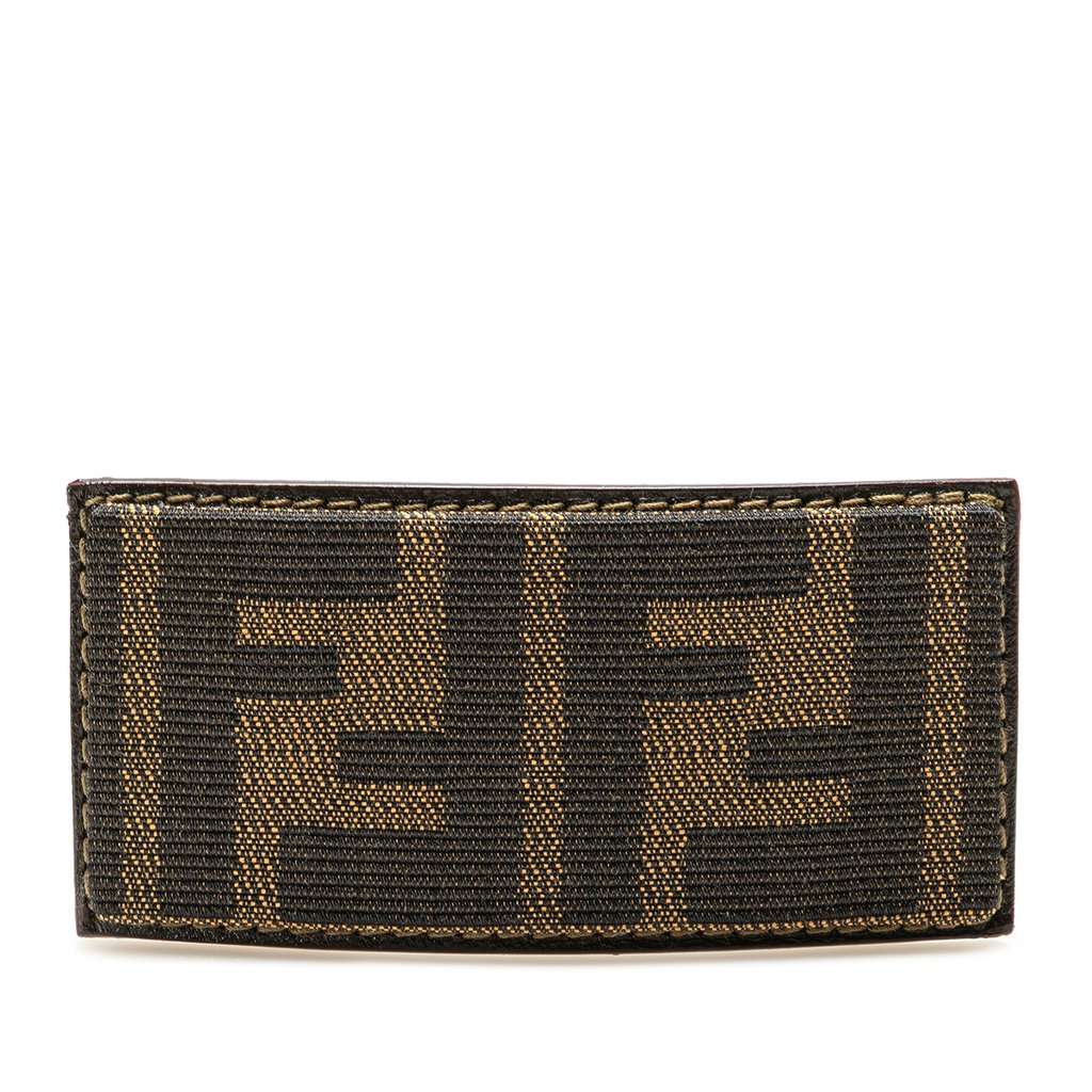 Fendi Zucca Canvas Barrette Hair Clip Brown Very good condition - Front View
