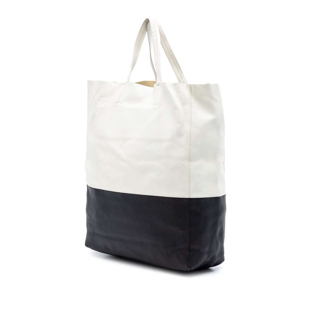 Celine Bicolor Leather Vertical Cabas Tote White Leather Very good condition - Back View