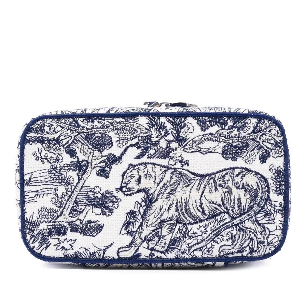 Dior Embroidered Canvas Toile De Jouy DiorTravel Vanity Case Blue Very good condition - Inside View