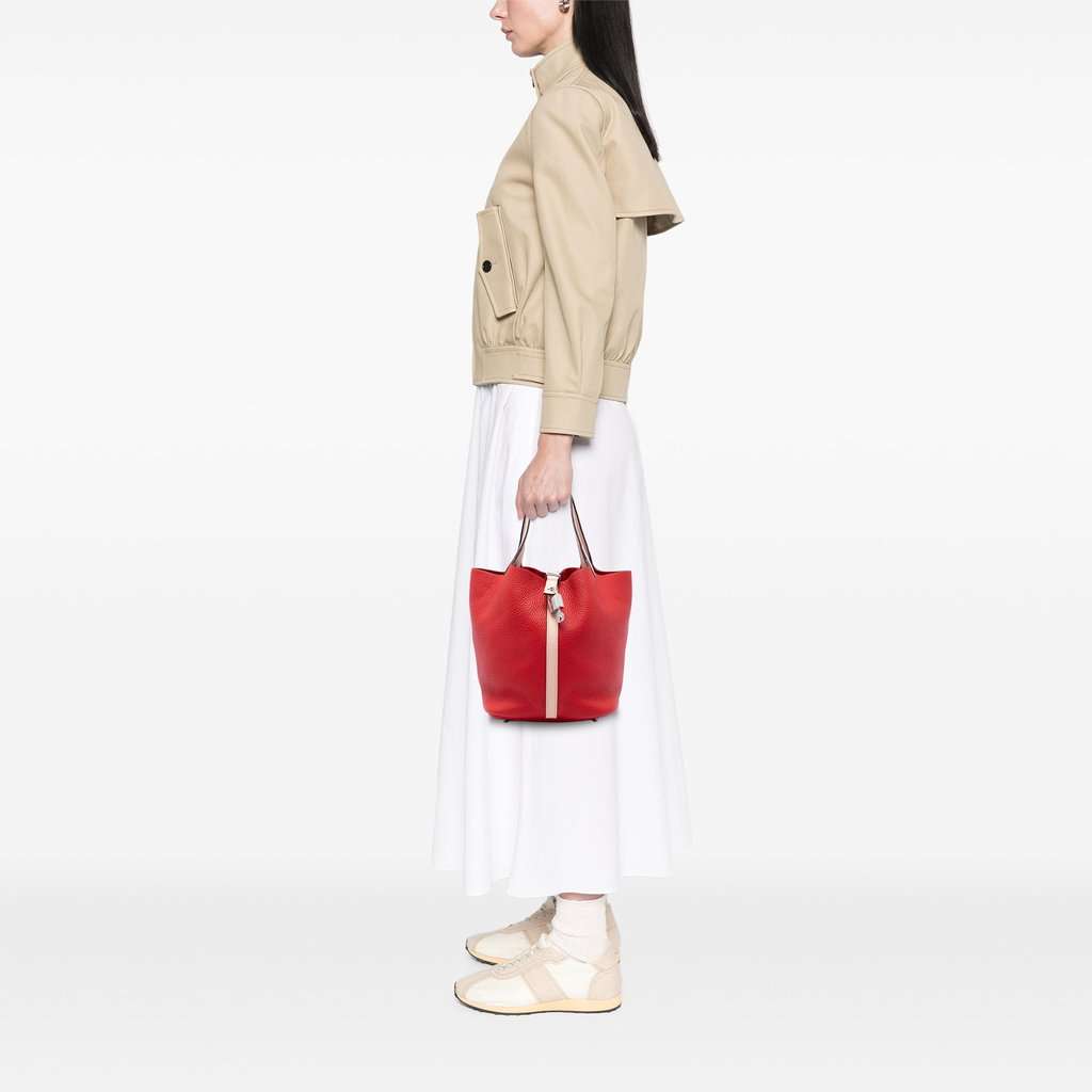 Hermès Bicolor Clemence and Swift Picotin Lock 22 Red Leather Very good condition - Box View