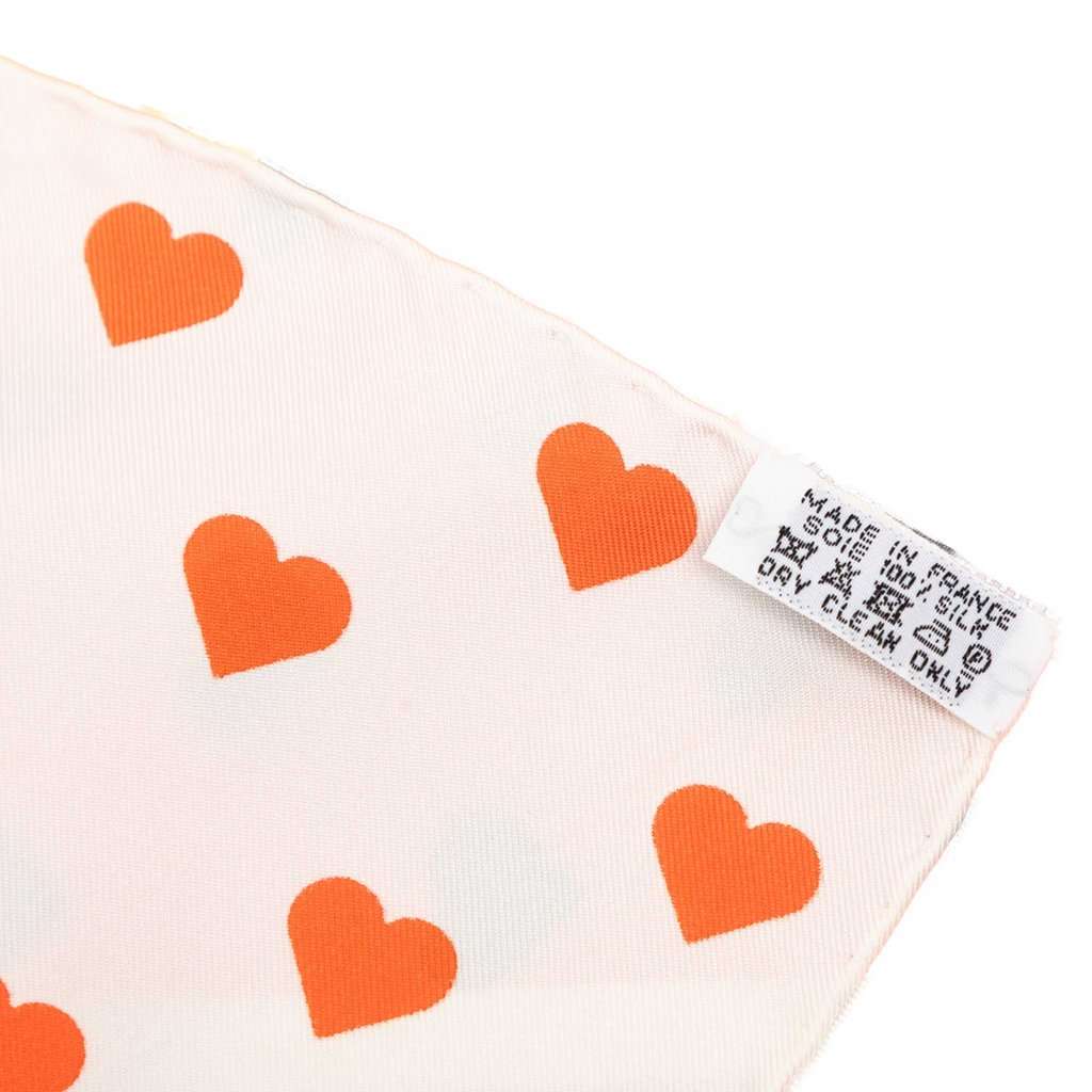 Hermès Brides de Gala Love Silk Scarf 90 Orange Very good condition - Model View