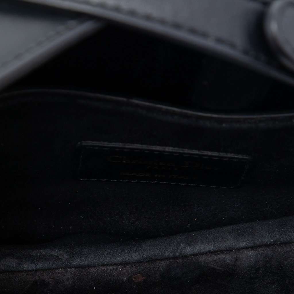 Dior Mini Smooth Calfskin Saddle Bag Black Leather Very good condition - Model View