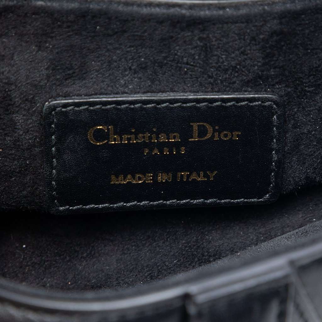 Dior Mini Smooth Calfskin Saddle Bag Black Leather Very good condition - Box View