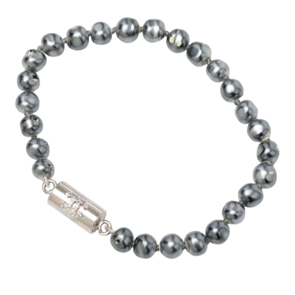 Chanel CC Faux Pearl Brass Bracelet MultiColor Very good - Inside View
