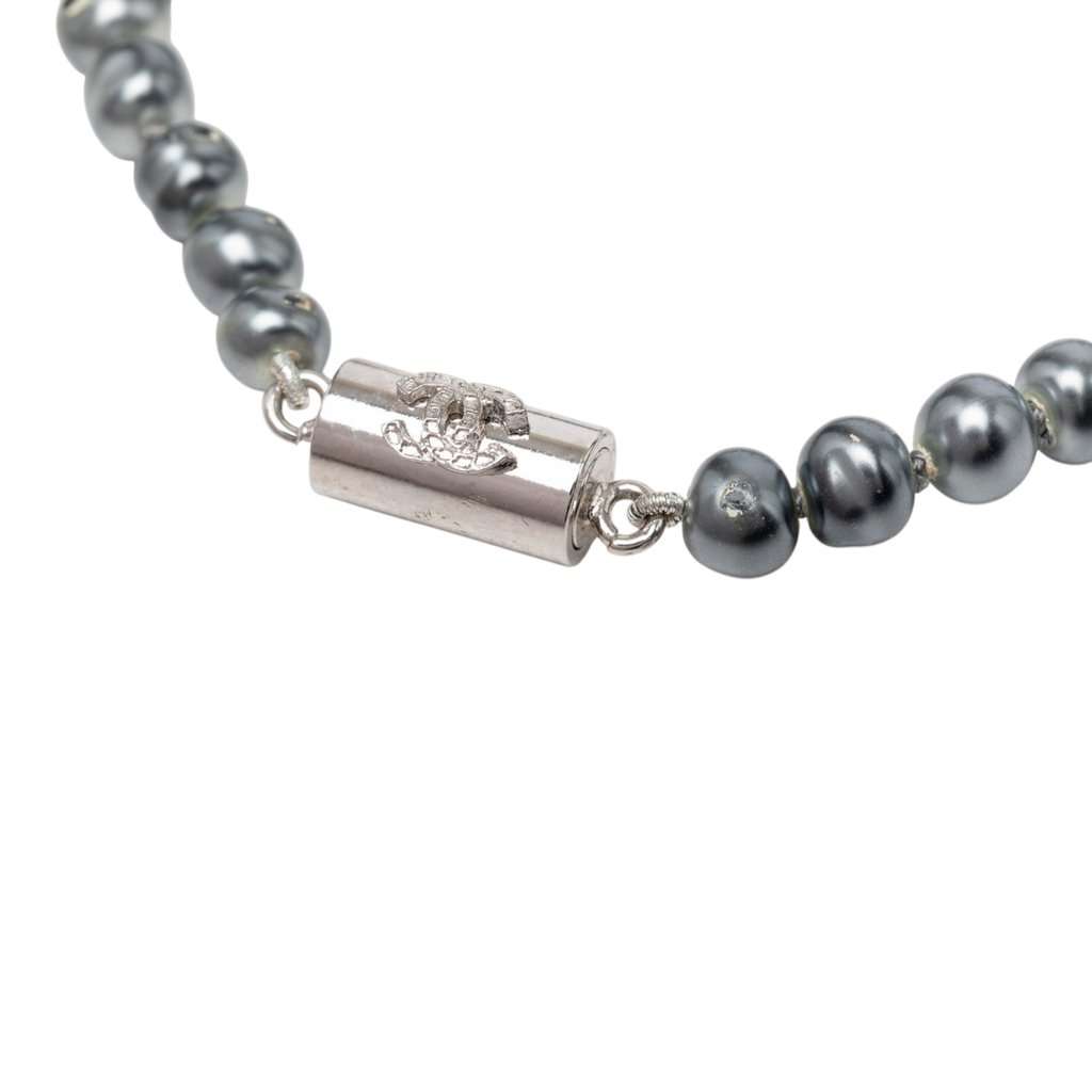 Chanel CC Faux Pearl Brass Bracelet MultiColor Very good - Box View