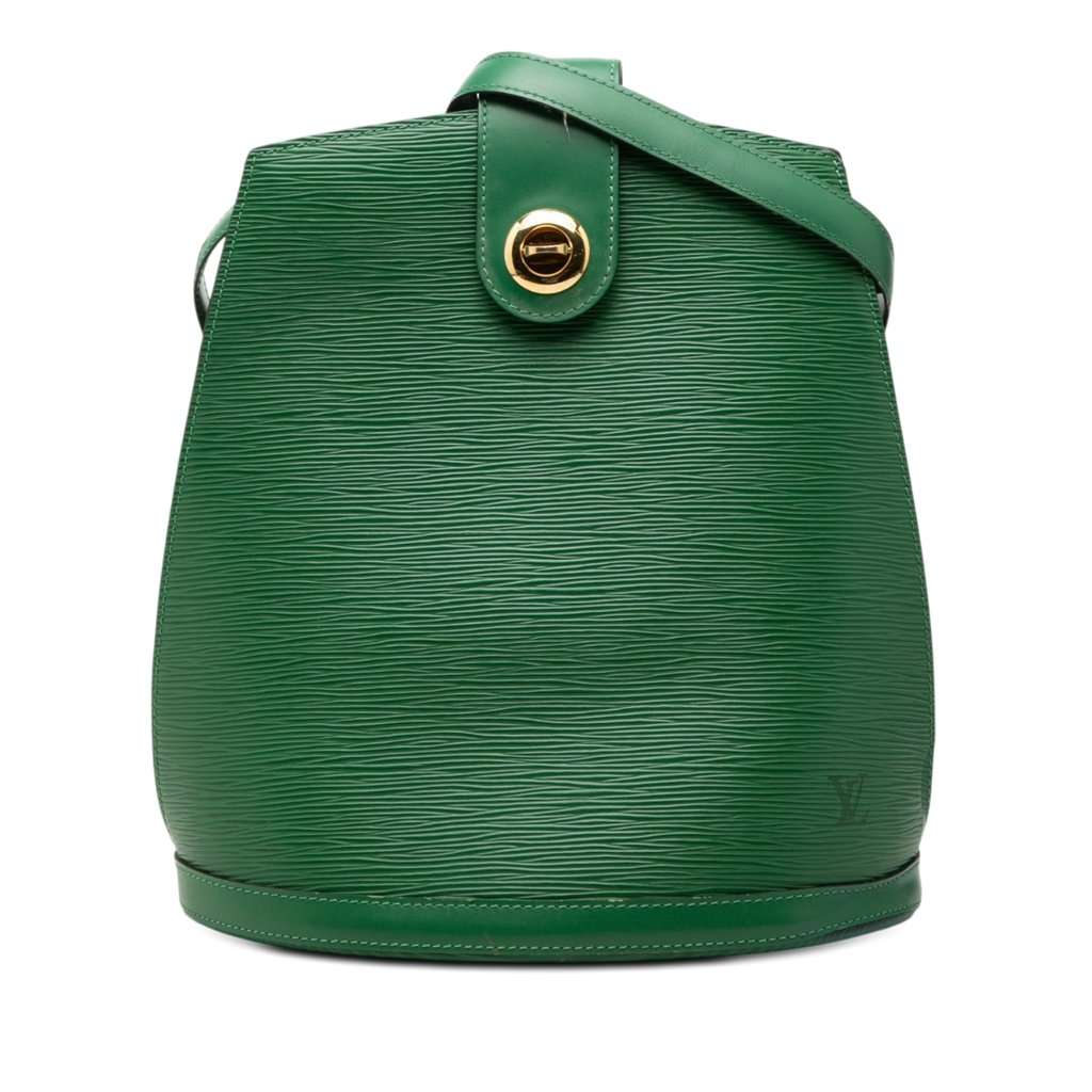 Louis Vuitton Epi Cluny Green Leather Good condition - Front View