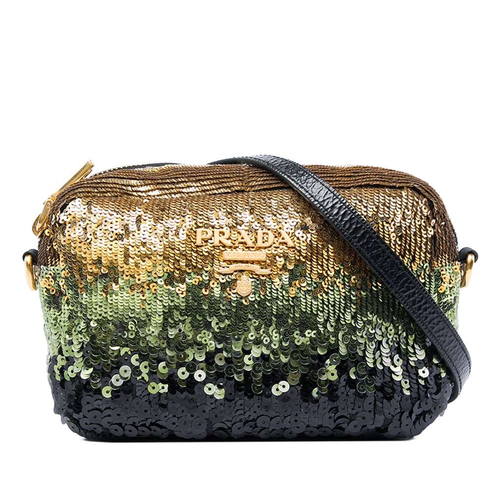 Prada Mini Sequins Camera Crossbody Gold Very good condition - Front View