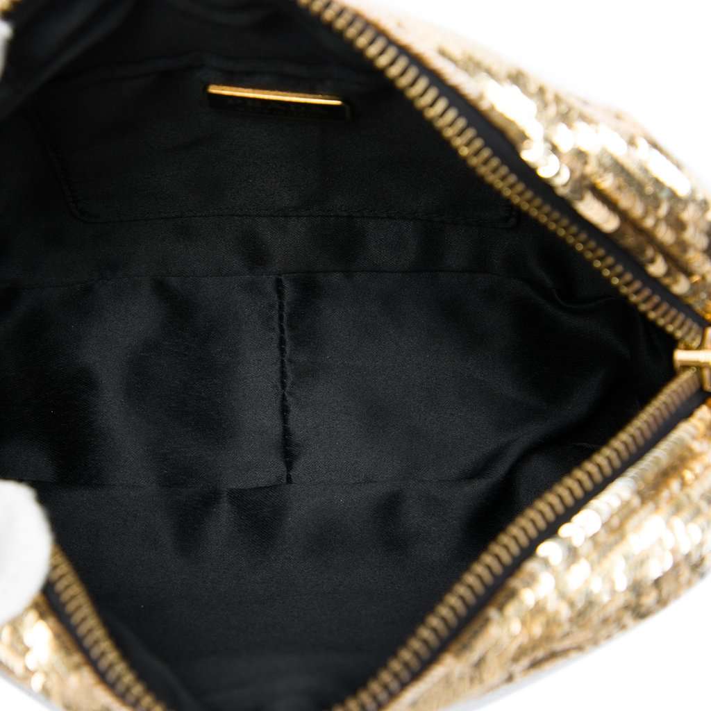 Prada Mini Sequins Camera Crossbody Gold Very good condition - Model View
