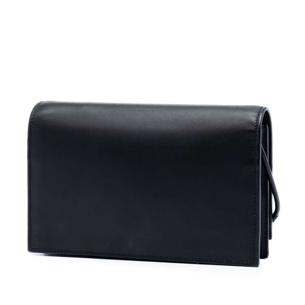 Saint Laurent Smooth Calfskin Monogram Kate Bicolor Tassel Wallet On Strap Black Leather Very good condition - Back View