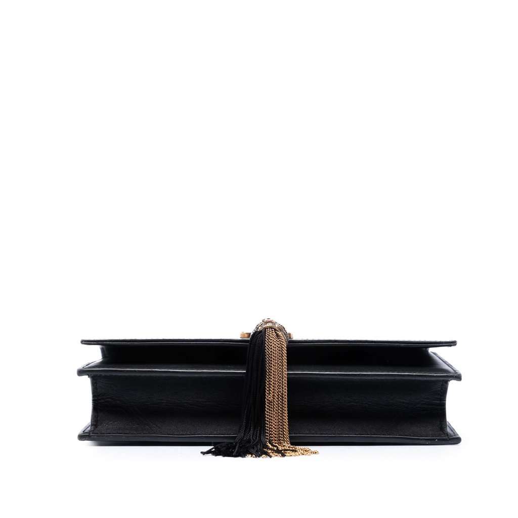 Saint Laurent Smooth Calfskin Monogram Kate Bicolor Tassel Wallet On Strap Black Leather Very good condition - Inside View