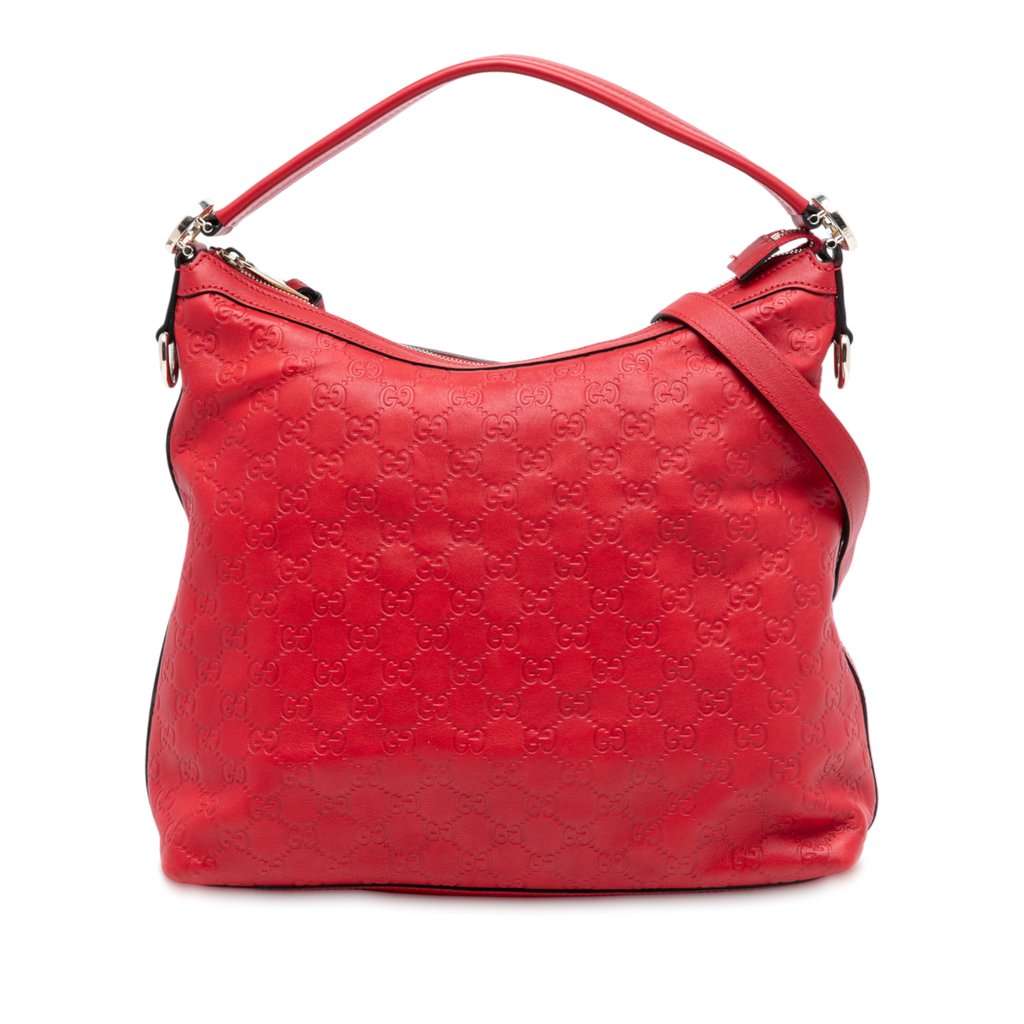 Gucci Small Guccissima Miss GG Satchel Red Leather Very good - Front View