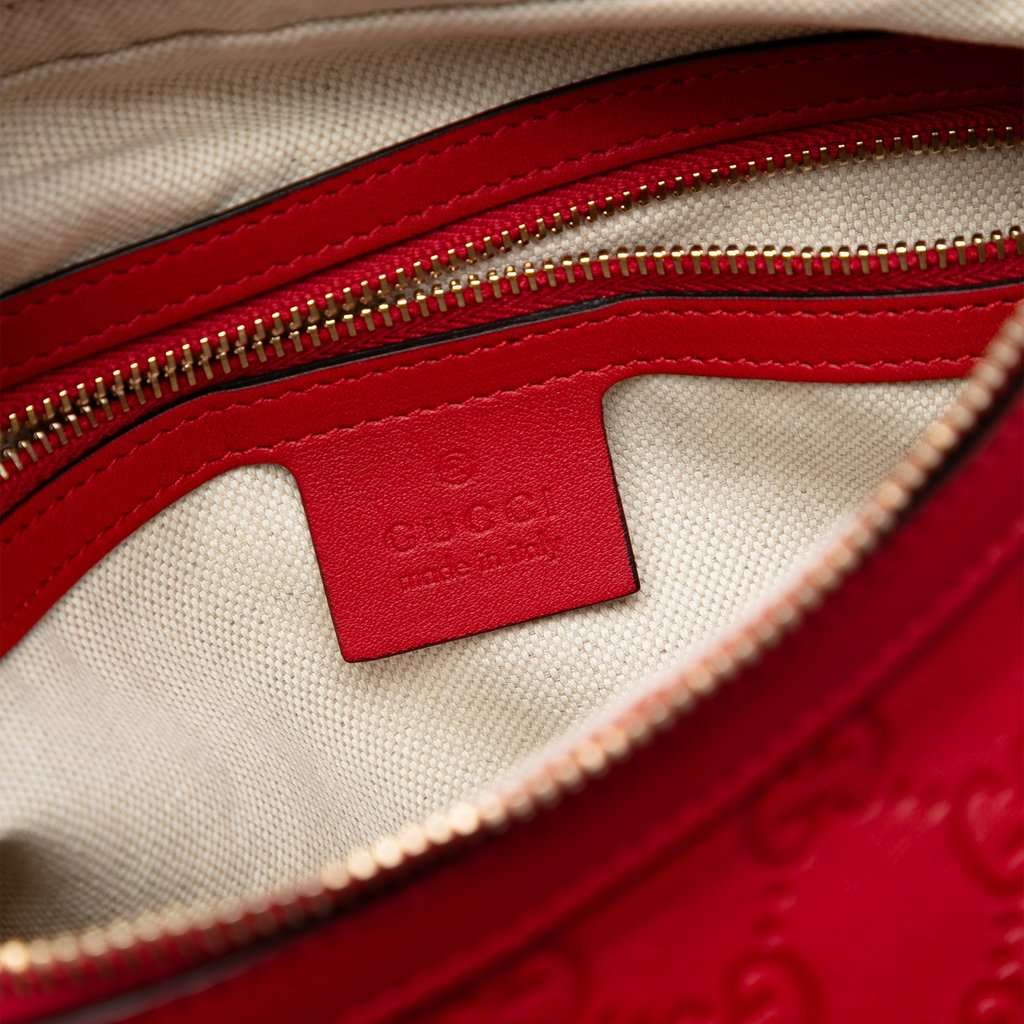 Gucci Small Guccissima Miss GG Satchel Red Leather Very good - Model View