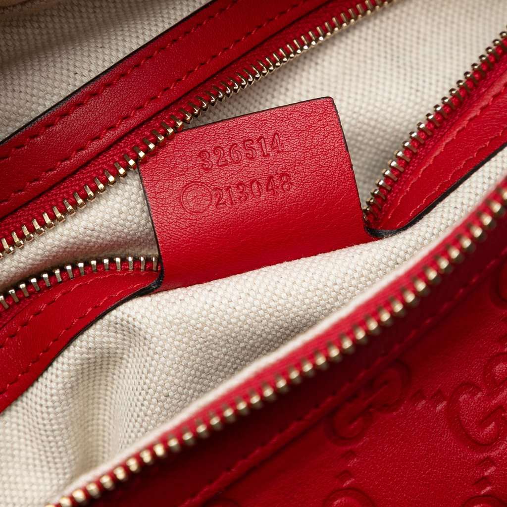 Gucci Small Guccissima Miss GG Satchel Red Leather Very good - Box View