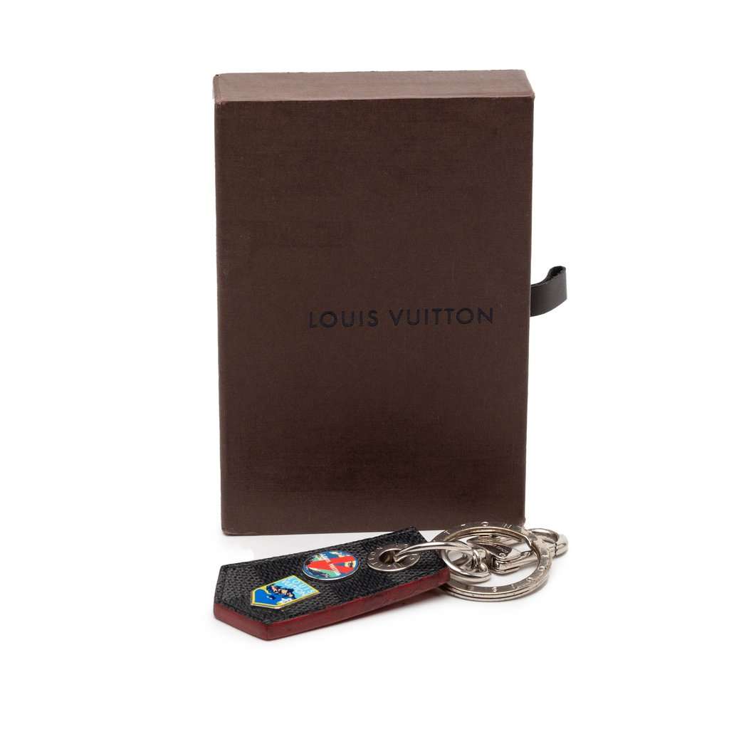 Louis Vuitton Damier Graphite Alps Enchappe Bag Charm and Key Holder Black Very good condition - Box View