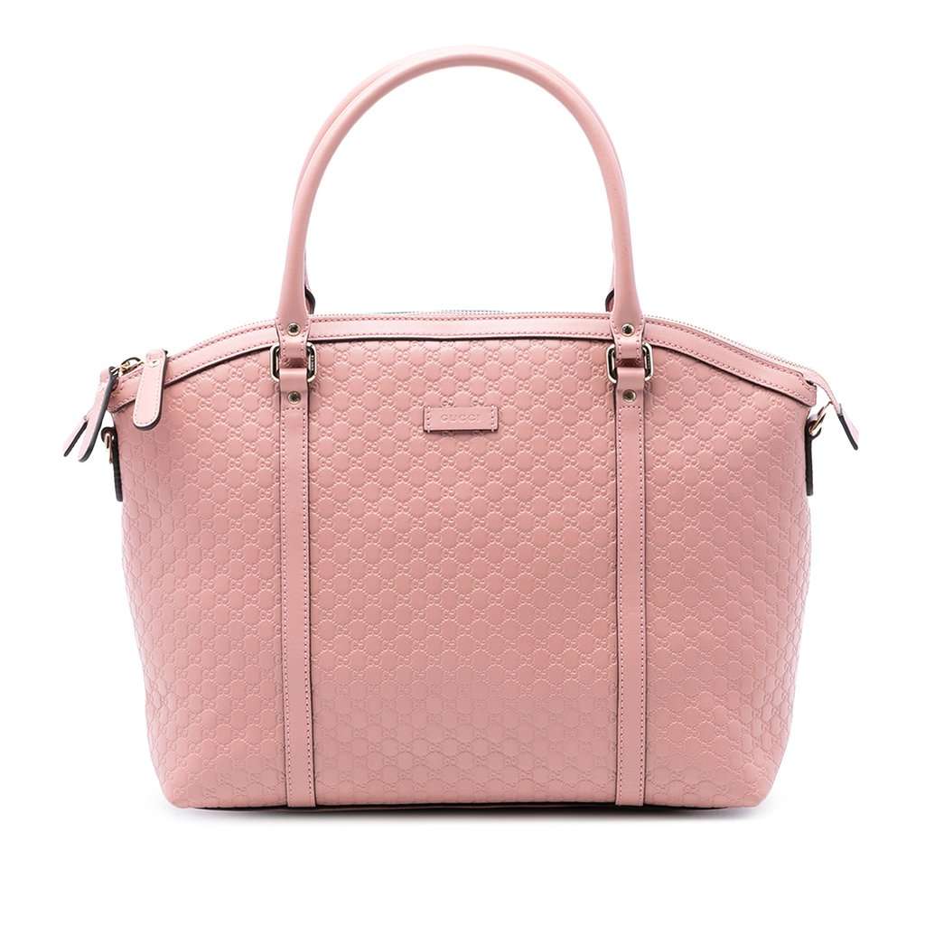 Gucci Large Microguccissima Dome Satchel Pink Leather Very good condition - Front View