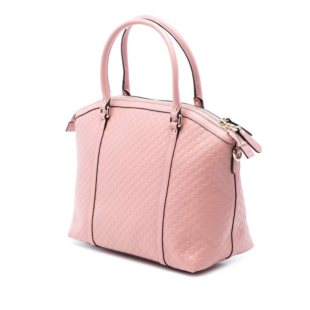Gucci Large Microguccissima Dome Satchel Pink Leather Very good condition - Back View