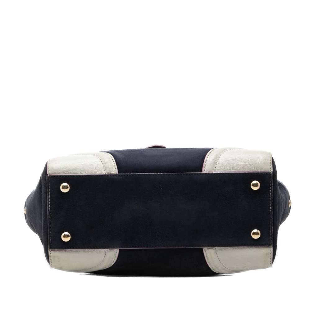 Versace Suede and Goatskin Signature Satchel Black Leather Very good condition - Inside View