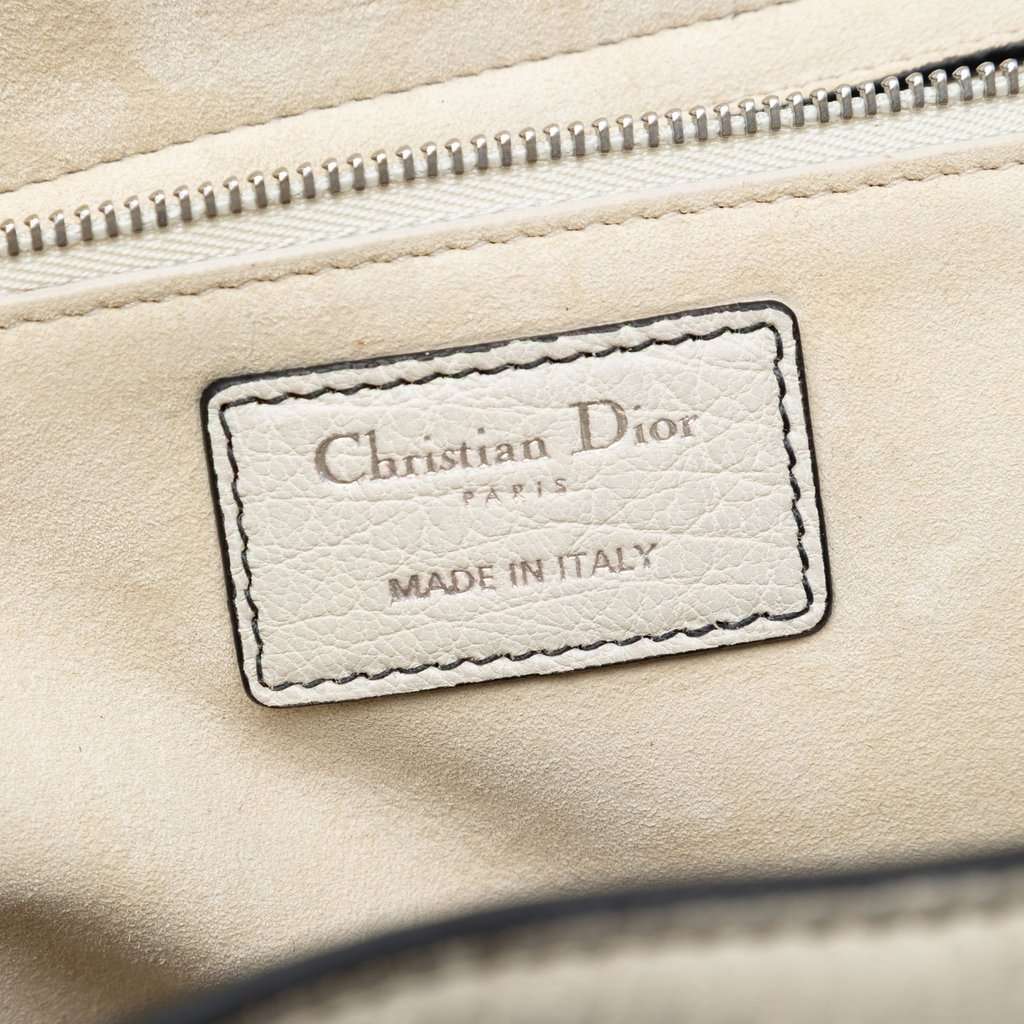 Dior Large Canyon Grained Lambskin Lady Dior White Leather Very good condition - Box View