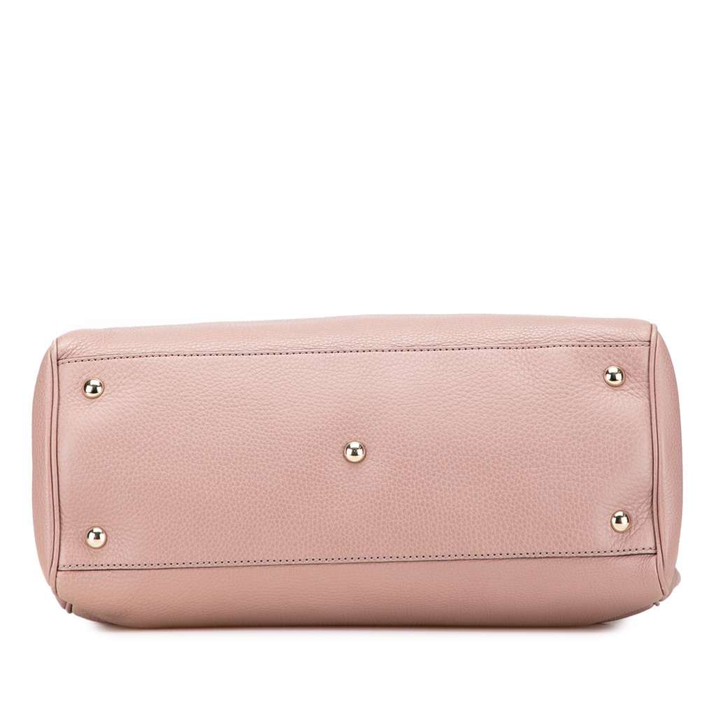 Gucci Medium Calfskin Bamboo Shopper Satchel Pink Leather Very good - Inside View