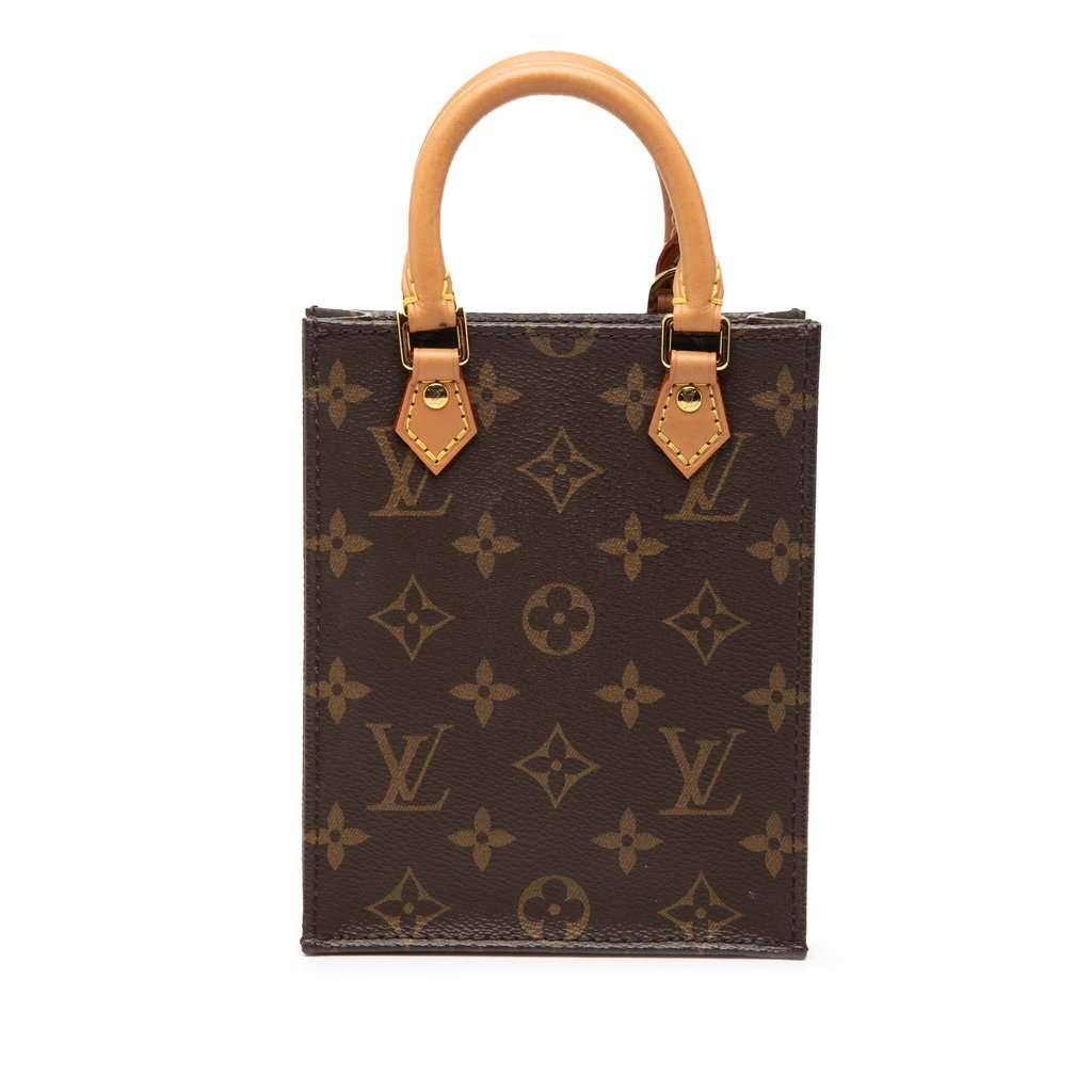 Louis Vuitton Monogram Petit Sac Plat Brown Very good condition - Front View