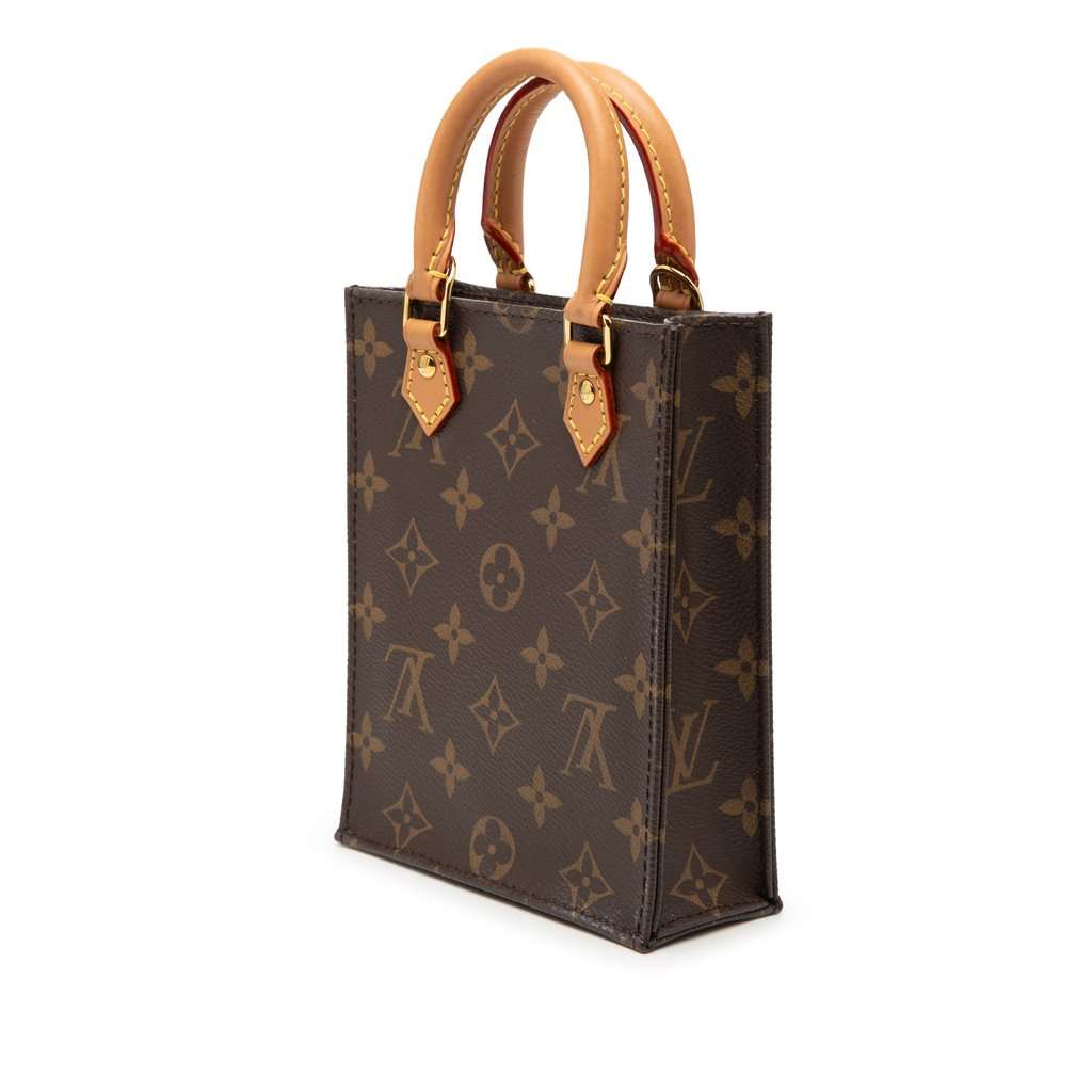 Louis Vuitton Monogram Petit Sac Plat Brown Very good condition - Back View